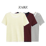 Fongt Homemade New Women's Classic Oceanic Short Sleeve Striped Knitted 3519020