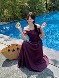 Fongt Xixi 13 Line 2025 Summer New Temperament Lotus Leaf Side Holiday Wind High Waist Thin Joint Dress 88263