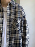 Men's Long Sleeve Checkered Shirt-Outfit