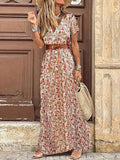 Neck Short Sleeve Paisley Print