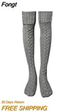Long Socks Female Lingerie Knitted Thigh High Socks Harajuku Sexy Compression Stockings for Women Autumn Winter