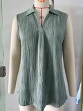 2024 New Lapel Sleeveless Solid Color Casual Vest T-Shirt-Outfit