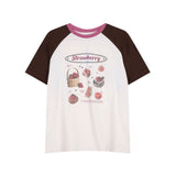 Cottage Strawberry Raglan Sleeve Oversized Tee-Outfit