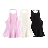 Fongt Women's Clothing INS Net Red Explosion Fashion Short-Term Under The Elastic Hanging Neck Top
