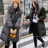 Down Cotton-Padded Jacket Female Long Bread Suit Big Wool Collar Cotton-Padded Jacket 2024 New Korean Version With Thick Cotton-Padded Coat-Outfit