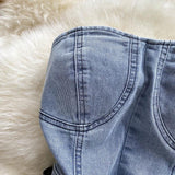 Rompers Women Jeans Jumpsuit off shoulder 2023 Loose Casual Denim Rompers Womens Jumpsuits Wide Leg Casual Denim