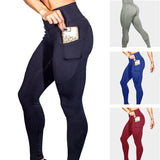 Yoga Pants Solid Color Body-Building Exercise Running Fitness Training Tights Leggings For Women-Outfit