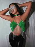 Fongt Type Sequins Slim Short Money Inside The Sling Type Anti-Light Black Small Vest