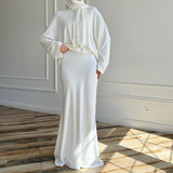 Fongt 2025 New Middle East Wearing Women's Long-Sleeved Skirt Dress Fashion Set