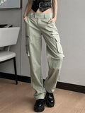 Low Waist Baggy Parachute Cargo Pants-Outfit