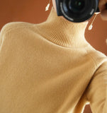 Fongt Winter New Half High Collar Sweater Female Inside Build Not Cashmere Long Sleeve Thick Knit Bottom Shirt Loose Jacket-Outfit