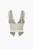 lace trim tank top with tie