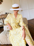 Fongt Early Spring Dress Women's New Mid-Long Dress French Temperament Chiffon Floral Long