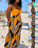 New Fashionable Sexy Bare-Breasted Printed Dress-Outfit