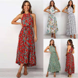 Fongt Women's Dress New Summer Sexy Fashion Milk Silk Print Floral Dress