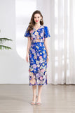 Fongt Banquet Famous Wind V-Neck Short-Sleeved Body-Brace Three-Dimensional Flower Lace Dress 2025 New