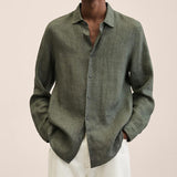 Fongt Explosion Autumn Long Sleeve V-Neck Loose Button Cotton Shirt Shirt