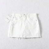 Waist Denim Leggings Women's Summer Fur Skirt Street Elastic Slim Fit