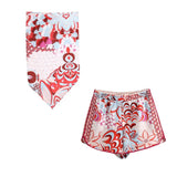 Two Piece Set Women Summer Wrap top & High-Waist Shorts Chic Lady Za Women Outfit Shorts Sets ensemble