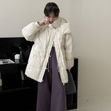 Advanced Sense Of Long 90 White Duck Down Down Jacket Female 2024 New Draw Rope Waist Show Thin Small Coat Tide-Outfit