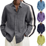 Fongt Explosion Autumn Long Sleeve V-Neck Loose Button Cotton Shirt Shirt