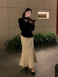 Fongt Xixi 2025 Autumn And Winter New Temperament Hair, Thick Lace Fishtail Skirt Half-Body Ass Skirt Women 85099