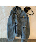 Denim Jacket for Women Casual Oversized Loose Jean Jackets 2023 New Autumn Ladies Long Sleeve Coat Cardigan