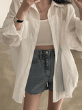 Lightweight Sheer Long Sleeve Blouse-Outfit