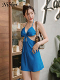платье женское Summer Sexy Cutout Halter neck Sling Dress Satin Silky Mini Dress на новый год 2023 vestidos de fiesta-Outfit