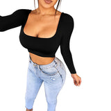 Fongt New Top Zipper Sexy Slim T-Shirt Long Sleeve Undershirt-Outfit