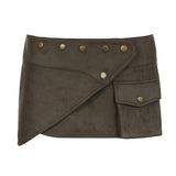 Fongt Cloth Forget The Wasteland West Skin Rivet One-Style Super Short Skirt Design Small Pocket Ass Skirt