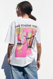 Fongt 2023 New Women's Round Collar Short Sleeve Contrast Color Print T-Shirt 5644156 910-Outfit