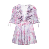 Fongt Women's Clothing 2025 Summer New Hanging Neck With Flower Dress