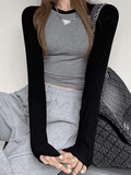 Raglan Sleeve Rib Crop Top-Outfit