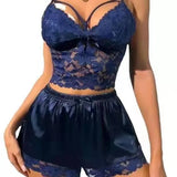 2024 New Sling Lace Vest Lace Lace Blouse Lace Shorts Two-Piece Pajamas