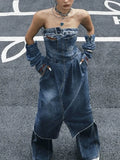 Fongt Trendy Cowboy Breast-Wearing Dress Women In The Autumn Of 2025 New Fashion To Take Waist Design Feel Skirt Tide