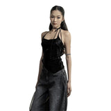 Fongt Summer Women's Solid Color Slim Fashion Hanging Neck Sling Sexy Back Vest Female-Outfit
