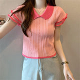 And Sexy T-Shirt Girl Summer New Pure Sweet Hottie Short-Sleeved Temperament Flying Short-Sleeved