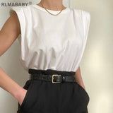 Shoulder Pad Casual Women T Shirts Solid Round Neck Summer Tops Loose Cotton Tee Shirts Soft Office Ladies T