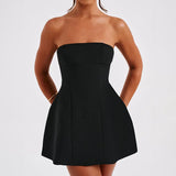 Fongt Sexy Breast-Thor-Waisted A Swing Dress Dress Woman 2025 New Temperament