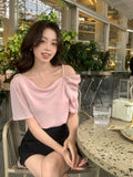 Fongt Xixi 13 Line 2025 Spring New Pearl Pure Color Loose Shirt Long-Sleeved Top Women 89325