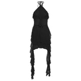 2024 Summer New Women's Clothing Solid Color Repair Height Waist Street Fashion Hanging Neck-Laught