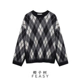 Fongt Women's Clothing 2025 Autumn And Winter New Street Round-Necked Ragged Knitted Shirt