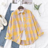 Plaid Shirts Womens Blouses And Tops Long Sleeve Loose Checked Female Clothes Outwear Winter 2022