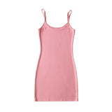 Trendy Women's Dress Summer Sexy Solid Color Slim High Waist Elastic Bag Hip Halter Skirt Short Skirt-Outfit