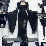 Spring 2024 New Sexy Cardigan Blouse Dark Style Slim Classical Lace Blouse Girl-Outfit