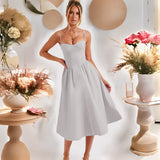 Fongt Women's 2026 Spring And Summer New Sexy Fashion Slings To Collect Waists Thin Back Dress