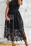 Patchwork Short Sleeve Solid Dress Slash Neck Women Maxi Summer Dress Casual Backless Vintage Streetwear Dress