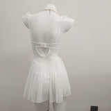 Fongt Mesh Strap Pure Windy Pajamas Female Summer Sexy Sling Aja Skirt With Chest Cushion 2025 New Home Set
