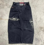 Men's Jeans Y2K Bag Vintage High-Quality Pattern Hip-Hop Street Leisure Men Harajuku Wide Legs-Outfit